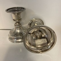 Pair of Sterling Silver Candlestick Holders by Sanborn’s Mexico HEAVY 36... - $490.05