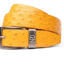 Domenico Genuine Exotic & Ostrich Belt Buttercup image 2