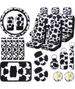 Frienda 22 Pieces Car Cow Print Seat Covers Accessories Set Steering Whe... - $75.22
