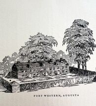 Fort Western Augusta Military Maine 1924 Art Print Antique New England D... - $369.97 MXN