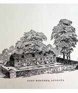 Fort Western Augusta Military Maine 1924 Art Print Antique New England D... - $27.87 CAD