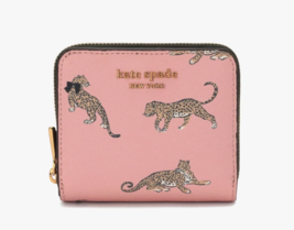 Kate Spade Morgan Leopard Small Compact Wallet ~NWT~ Pink - £77.97 GBP