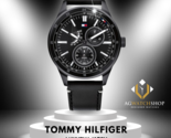 Tommy Hilfiger Men’s Quartz Leather Strap Black Dial 44mm Watch 1791638 - £95.81 GBP
