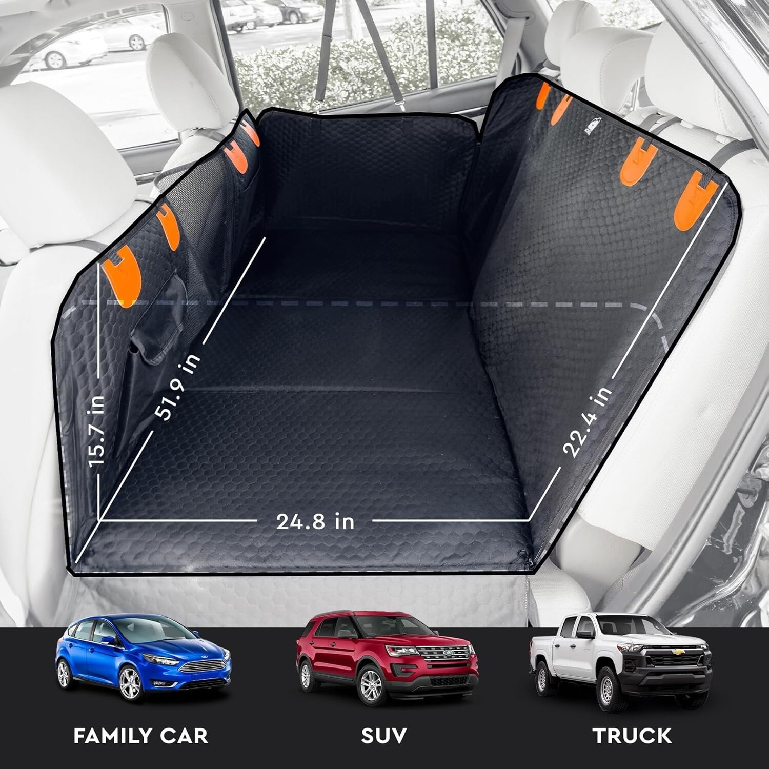 Actrus Back Seat Extender Waterproof Dog Seat Cover Back Seat for Car Truck SUV Item image 5
