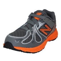 New Balance Toddler Shoes Grey Orange Mesh Adjustable Athletic KV890GOI Sz 8 - £22.37 GBP