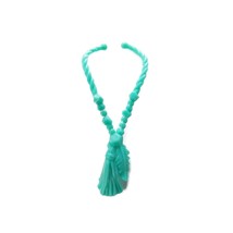 2013 Barbie Summer Doll Teal Turquoise Tassel Feather Necklace Jewelry BHY15 - £3.18 GBP