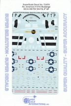 1/72 SuperScale Decals P-51D Mustang 353rd 356th FS 354th FG 9th AF 72-874 - £11.67 GBP