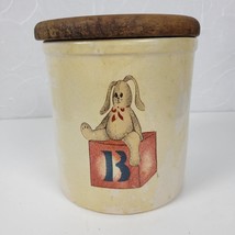 Vintage Roseville Stoneware Robinson Ransbottom Bunny High Jar Crock 2qt #20 USA - $26.18