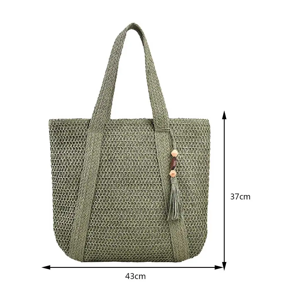 Hand-Woven Handbags Ladies Summer Woven Totes Bag with Tel Women  Bag Large Capa - $68.98