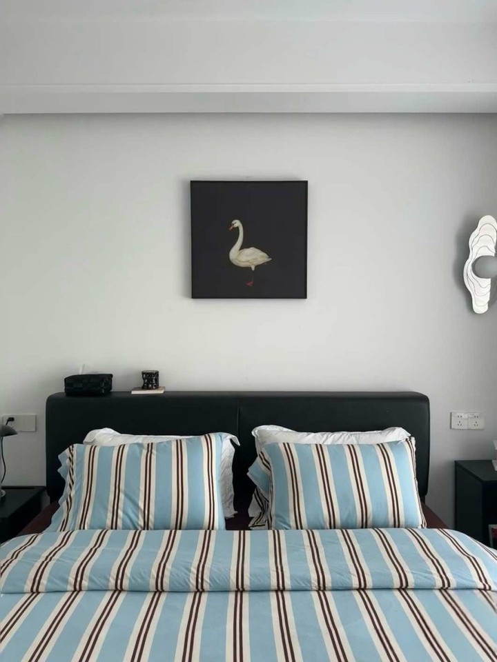 Vintage-Inspired Blue Striped Organic Cotton Bedding Set with Pillowcases &amp; - $281.15