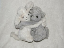 Dakin 1978 Stuffed Plush White Gray Poodle Dog Lovers Hug Cuddle Couple 7&quot; - $49.49