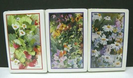 3 New Full Decks of Cards Judith Blain Watercolor Flowers Cottage Garden... - £3.91 GBP