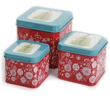 The Pioneer Woman Holiday Cheer 3-Piece Canister Set Enameled Metal Nesting NEW - £32.57 GBP