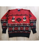 Vtg POLO by Ralph Lauren Sweater Red Ski Double Snowflake Bear Nordic Si... - $651.70 CAD