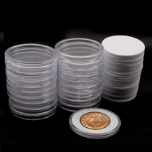 20 Pcs Clear Plastic Coin Capsules 5 Size With Adjustable Morgan Silver Dollar - £10.47 GBP