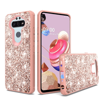 for LG Aristo 5 Sparkle Glitter Bling Shinny Hybrid Case Cover ROSE GOLD - £4.49 GBP