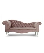 Balmoral Regent Handmade Tufted Pink Velvet Chaise Lounge Bedroom Accent... - $564.84 CAD+