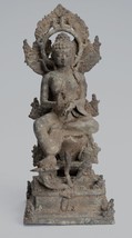Antik Indonesische Stil Sitzender Bronze Javanese Predigt Buddha - 29cm/30.5cm - £651.28 GBP