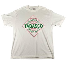 Tabasco Mens XL White Cotton Short Sleeve Crew Neck Graphic Tee T-shirt - $17.99