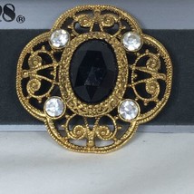 Vintage Brand 1928 Jewelry Co. Rhinestone Pin Brooch Gold Tone - $16.00