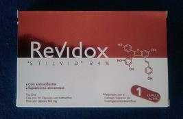 Revidox 30 Caps Stilvid 84% Resveratrol Actafarma Antiox Anti Age~Effect... - $59.99