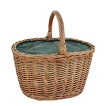 Oval Wicker Basket with Zipped Cooler Bag - £42.22 GBP