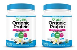 2 x Orgain Organic Plant Based Protein 50 Superfood Powder Vegan Vanilla 1.12lb - £30.95 GBP