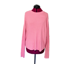BP Sweater Salmon Pink Women Size Large Ribbed Long Sleeve Soft Stretch - $29.70