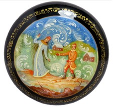 1974 Mstera Lacquer Russian Trinket Box Metelitsa Handcrafted USSR w/ Papers - £219.31 GBP