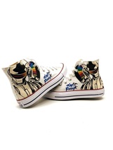 Daft Punk Fan Art Custom Hand Made Hi Top Converse Shoes Metal - $99.99+