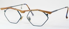 Pg Vintage PG103/U11 Teal / Brown Unique Rare Eyeglasses Metal /WOOD 48-22-148mm - £62.49 GBP