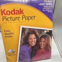 Kodak Picture Paper- 75 sheets Soft Gloss for InkJet Printers 8.5x11 inch - £12.20 GBP