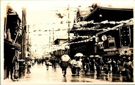 Vtg 1910-30 AZO Real Photo RPPC Theater Street Osaka, Japan Street View - £7.82 GBP