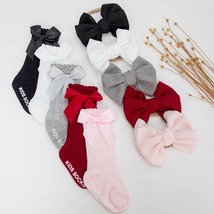 3Pcs/Set Baby Cotton Knee Socks Silk Stain Headbands Non-slip 0-12M Girl... - £5.40 GBP