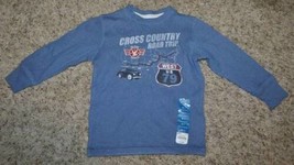 Boys Shirt Sonoma Blue Cross Country Road Trip Long Sleeve Thermal Shirt-sz 4 - £7.12 GBP