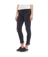 Free People Faded Black Great Heights Fray Distressed Skinny Jeans Size 25 - $734.12 MXN