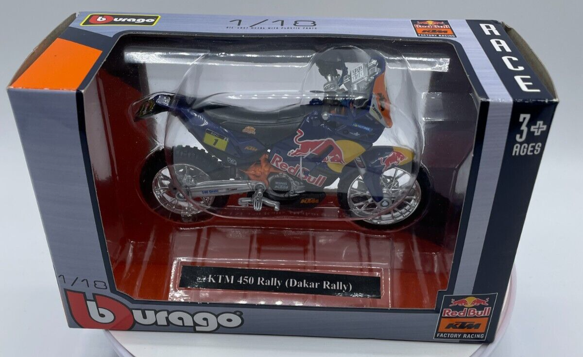 Bburago KTM Racing 450 Rally Dakar #1 Red Bull Dirt Bike 1:18 Motorcycle - $18.99