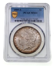 1889-S $1 Silver Morgan Dollar Graded by PCGS as MS-64 - £778.75 GBP