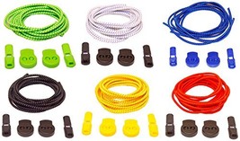 No Tie Stretch Shoelace Fun Pack (7 Pairs) - Elastic 39&quot; Laces in Vibran... - £10.25 GBP