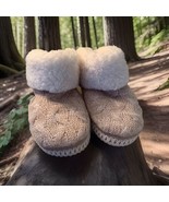 MUK LUKS Knit Slippers Womens S 5/6  Warm Cozy Slip On Soft Plush Fleece... - £15.28 GBP