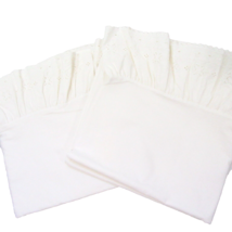 Ralph Lauren Newfare Embroidery Eyelet White Ruffled 2-PC King Pillowcases - $90.00