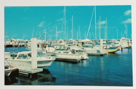 Municipal Yacht Basin Marina Old Boats Ft Myers Florida FL UNP Postcard c1970s - £6.28 GBP