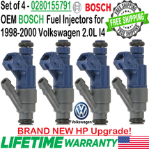 OEM NEW x4 BOSCH HP Upgrade Fuel Injectors for 1998-00 Volkswagen Beetle 2.0L I4 - $334.81