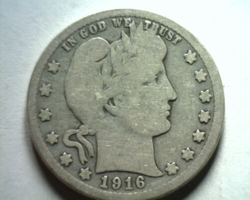 1916-D D/D WEST RPM#1 CONE E-01 BARBER QUARTER DOLLAR GOOD / VERY GOOD G/VG NICE - $22.00