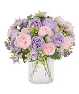 MARTINE MALL 4 Pack Silk Peonies Artificial Flowers Pinkish-Purple Bouquet - $292.66 MXN