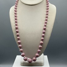 Vintage Pink Soap Bubble Necklace, Graduated Plastic Beads with Glossy AB Finish - £22.37 GBP