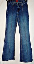 Mossimo Jeans Junior Size Stretch Flare Juniors sz 1 Dark Blue Wash Vintage - $14.93