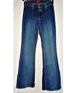 Mossimo Jeans Junior Size Stretch Flare Juniors sz 1 Dark Blue Wash Vintage - £11.74 GBP