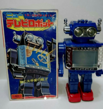 Tin Toy Horikawa New Television Robot 1980&#39; Vintage Antique Made in Japan - £343.80 GBP