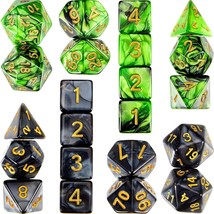 2 Set 11 Dice Polyhedral Dice Set Multisided Dice Set Smooth Touch With Drawstri - £15.12 GBP